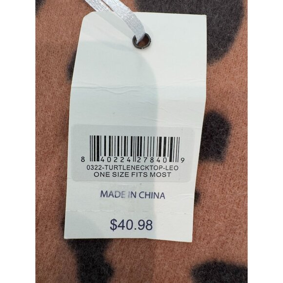 Simply Southern Leopard Turtle Neck Sweater, NWT one size fits most - Picture 3 of 13